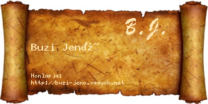 Buzi Jenő névjegykártya